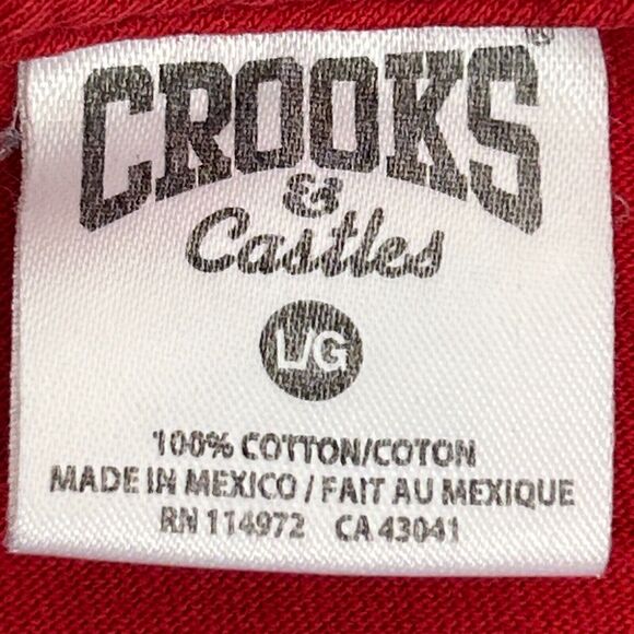 Vintage Crooks and Castles T Shirt Original Crew 2002 Los Angeles Red L Large - Picture 11 of 12